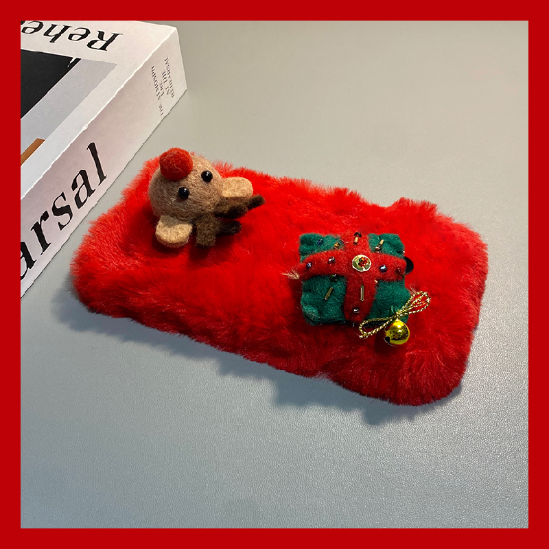 圣诞礼盒麋鹿适用vivoxfold3pro手机壳xfold2红色xflip挂链vivo毛绒vovo折叠屏毛茸茸vivi秋冬季+十立体硬壳