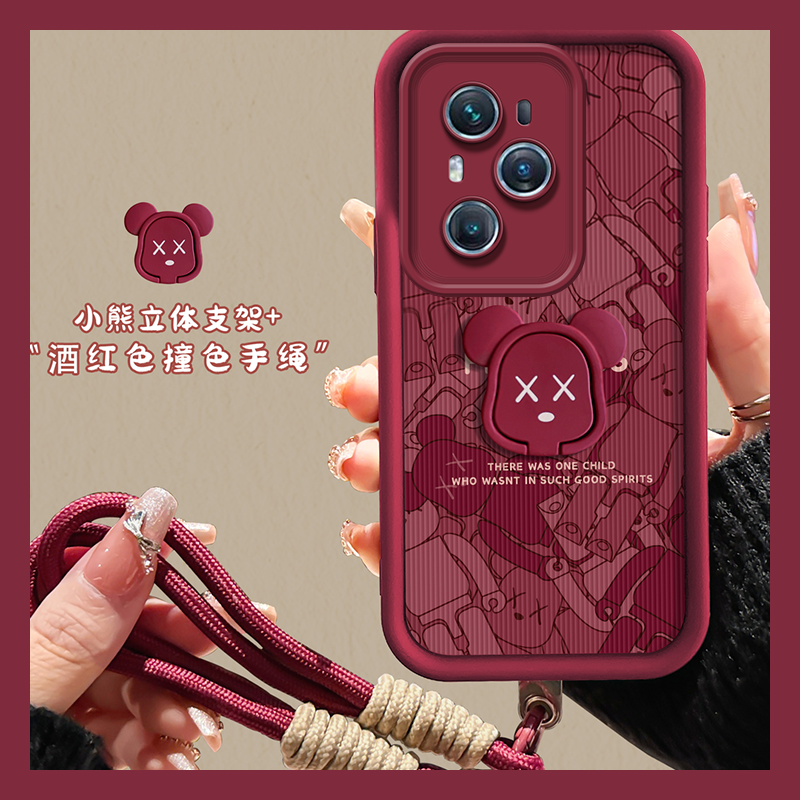 龙新年红色过年潮牌暴力熊支架手机壳