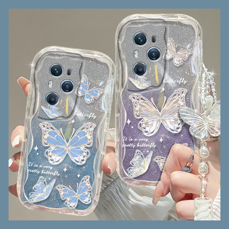 闪粉渐变紫色蝴蝶超仙高级感手机壳