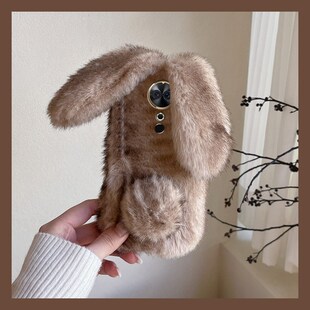 晕染拼色撞色适用美图m8机壳m8s兔子t8耳朵t8s毛绒t9秋冬季 保暖可爱软壳女 v6卡通立体全包防摔毛茸茸冬天新款
