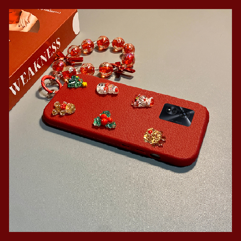 圣诞老人姜饼人适用oppoa97手机壳a96麋鹿a93s挂链a92s可爱a72皮纹a53仿皮a58x卡通a57红色a56软a55/a32/a36