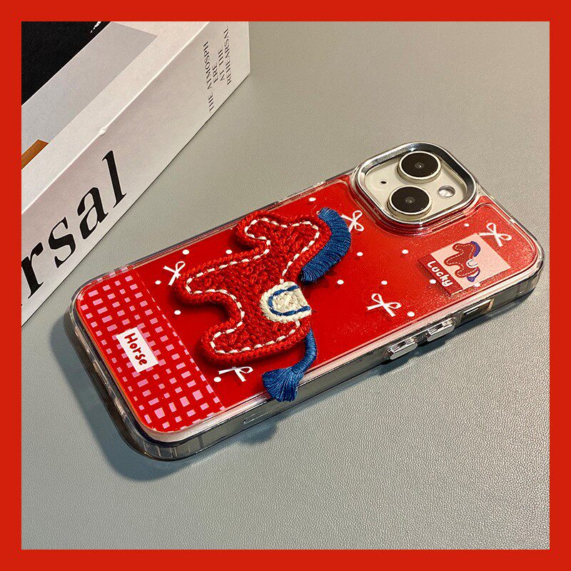 手机壳硅胶新年红色2026马年立体
