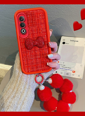 水钻蝴蝶结适用opporealme真我q3pro手机壳realme真我v11绒布5毛球gtneo2挂链k12x小香风10日韩9红色7硅胶1女