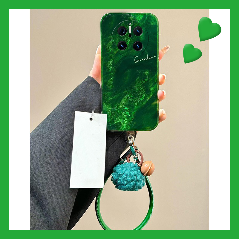 绿色晕染适用华为mate70pro+手机壳pura70ultra挂绳mete70rs高级感60日韩50e锡纸纹40硅胶30por小众十手提女p