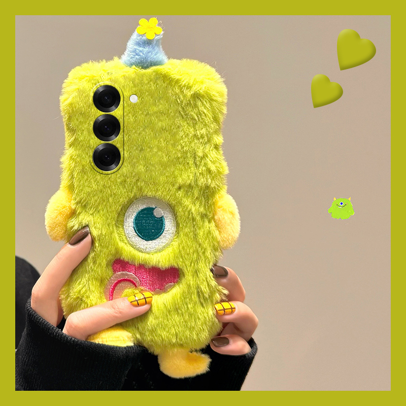 可爱大眼怪适用三星zfold6手机壳zflip5折叠日韩w23立体w21趣味w22折叠屏5毛绒绒4小众3硬壳galaxy秋冬季新款