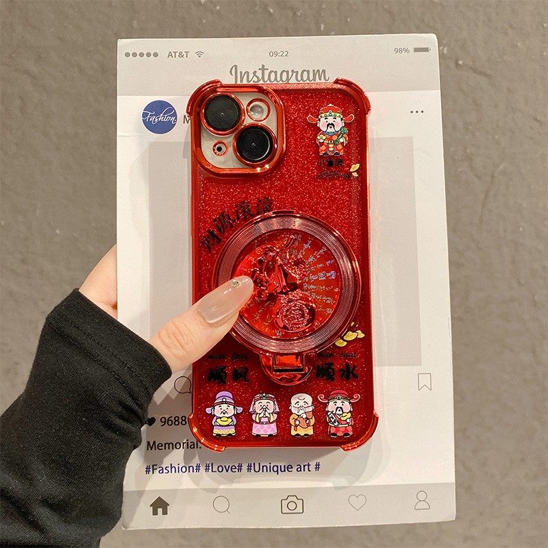 红色财神爷发财支架适用华为pura80ultra手机壳pura70pro+立体p60旋转p50e挂链40新年30马年十四角huawei防摔,3C数码配件,手机保护套/壳,淘宝优惠券,粉丝福利购,淘宝优惠卷