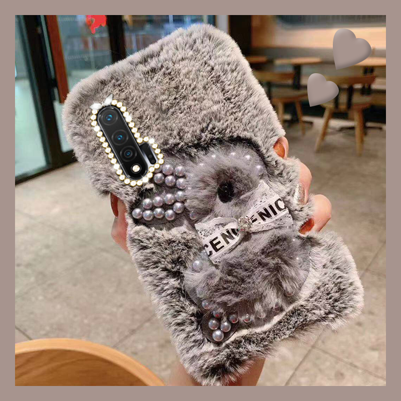 毛绒绒毛茸茸珍珠兔子手机壳