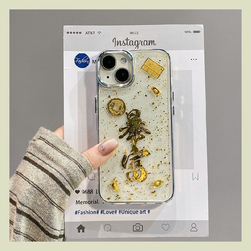 手机壳滴胶金箔潮牌2026马年暴富