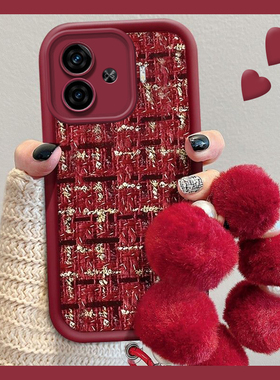 小香风格子适用vivoy200t手机壳y200gt绒布100毛球77挂链76s本命年73日韩70新年51硅胶75红色53女31/35/33/5g