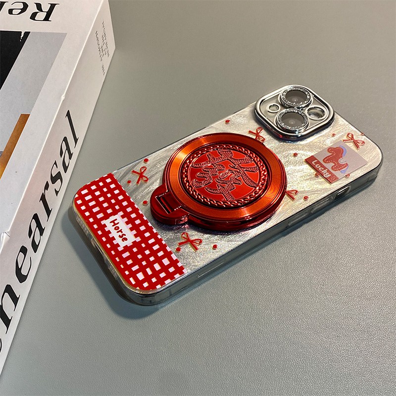 手机壳硅胶羽纱新年红色潮牌2026