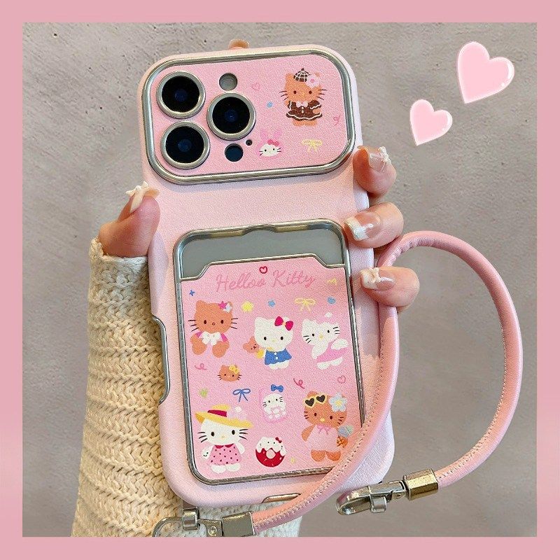 少女心粉色kt猫卡包适用小米17promax手机壳15可爱14手提绳13皮纹por仿皮mi卡套米插卡硅胶卡通凯蒂猫呆萌软p,3C数码配件,手机保护套/壳,淘宝优惠券,粉丝福利购,淘宝优惠卷