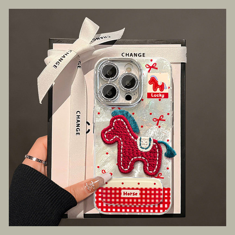 手机壳硅胶冰川纹新年红色2026马