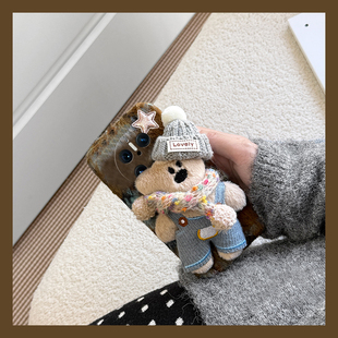 小熊公仔适用华为mate70pro 十毛绒绒p 手机壳pura70ultra少女心mete70rs立体60日韩50e可爱40硅胶30por秋冬季