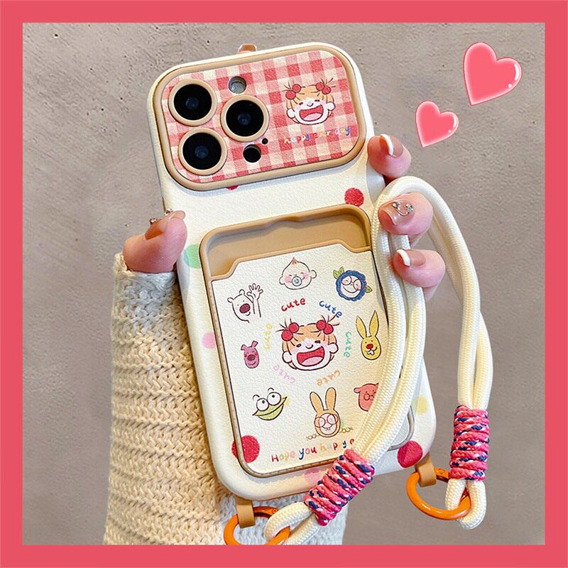 可爱兔子女孩适用华为mate70pro+手机壳mete60卡包por趣味十挂绳huawei手提绳仿皮皮纹卡套卡通电镀硅胶新款p