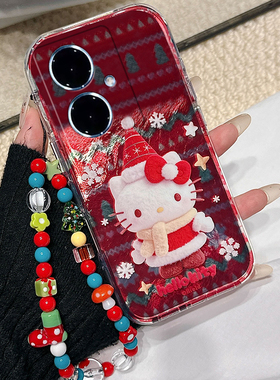 圣诞雪花kt猫适用vivoy500pro手机壳y300i红色y200gt新年y100t秋冬y50m凯蒂猫y77e卡通y97软y93s/y53/t35/y33