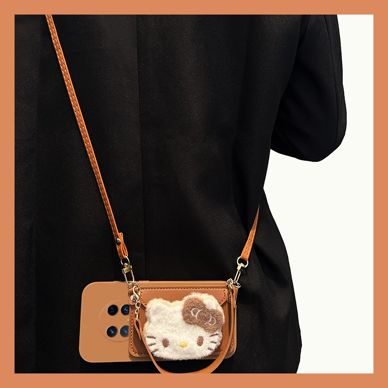 凯蒂猫零钱包适用华为荣耀magic8pro手机壳mgaic7立体6至臻版斜挎play9c可背带8t卡包7t挂绳6t/5/4/honor卡通