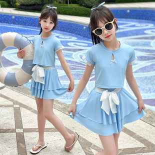 连体泳衣女大童服饰女童夏款 甜美ins风少女穿搭夏季 夏天精致夏装
