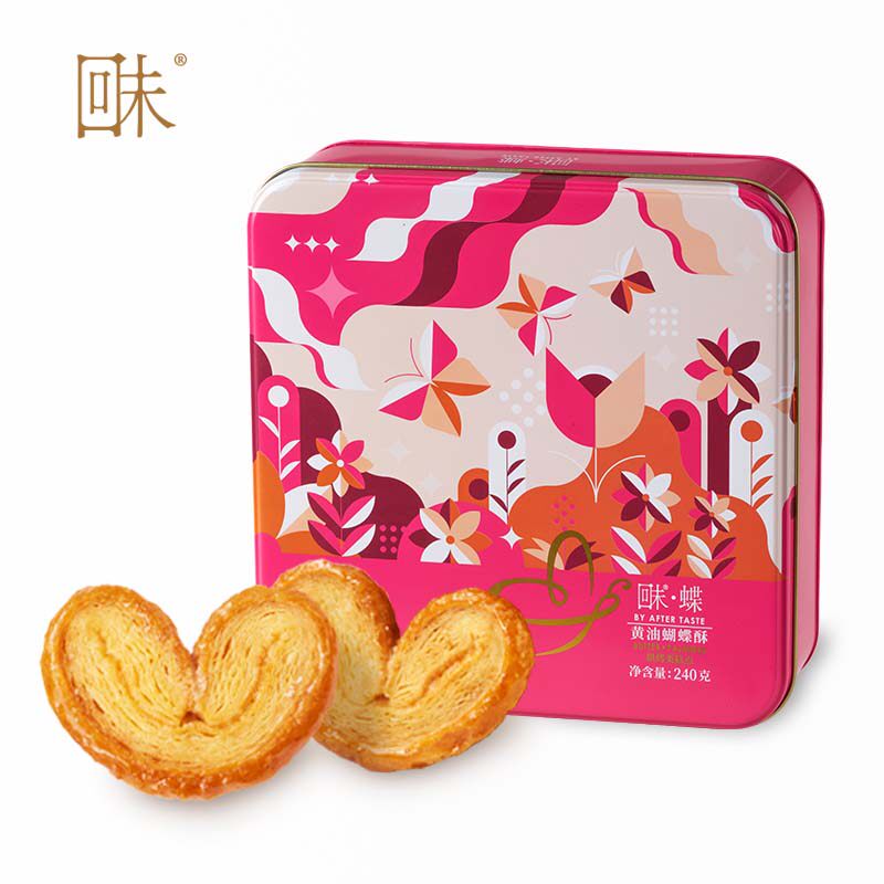 回味香港名牌回蝶蝴蝶酥240g铁盒