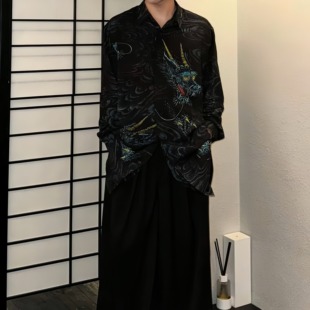 sososry自主暗黑风浮世绘复古印花 