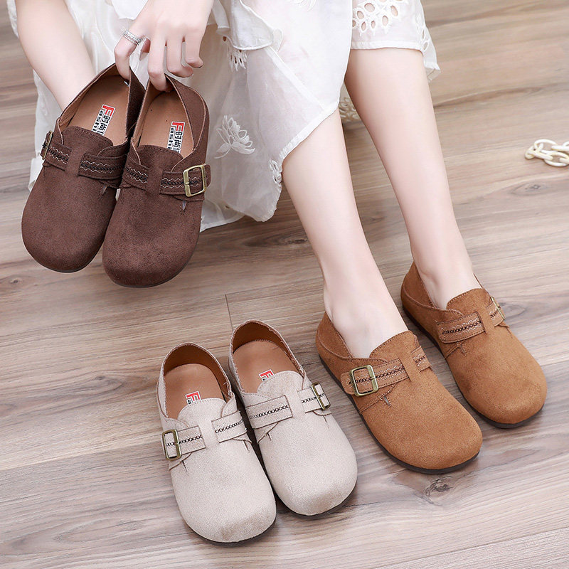 两穿勃肯鞋女2026新款春季孕妇一脚蹬厚底单鞋复古软底懒人休闲鞋