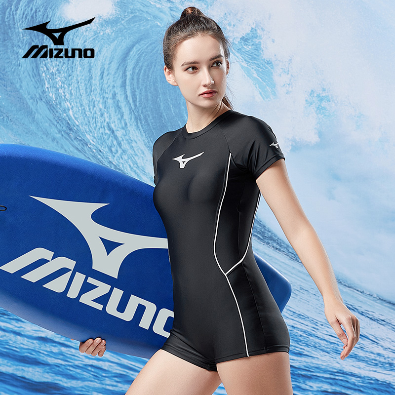 美津浓泳衣女游泳馆专用专业连体平角保守大码2025新款温泉游泳衣