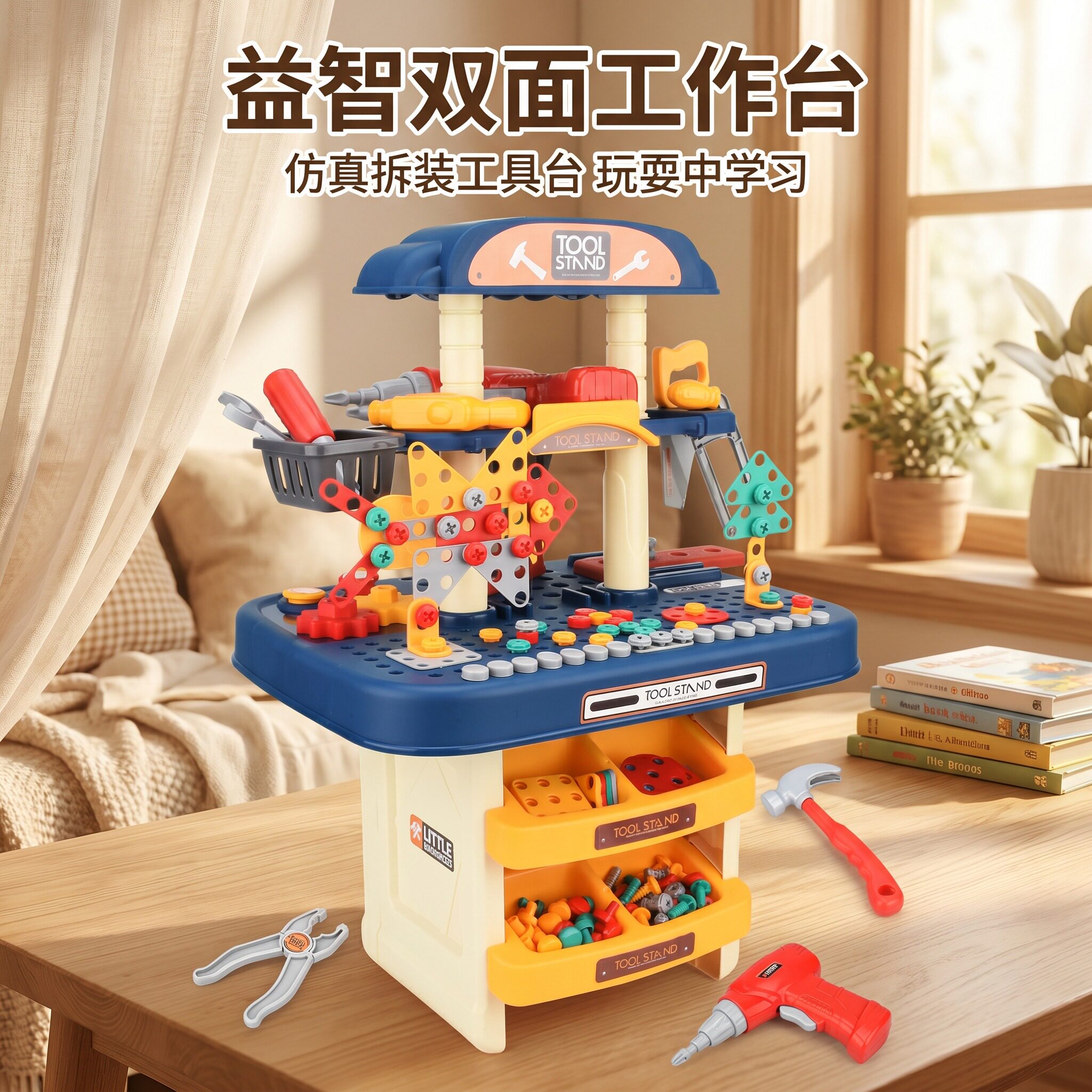 儿童双面拆装螺丝钉过家家玩具