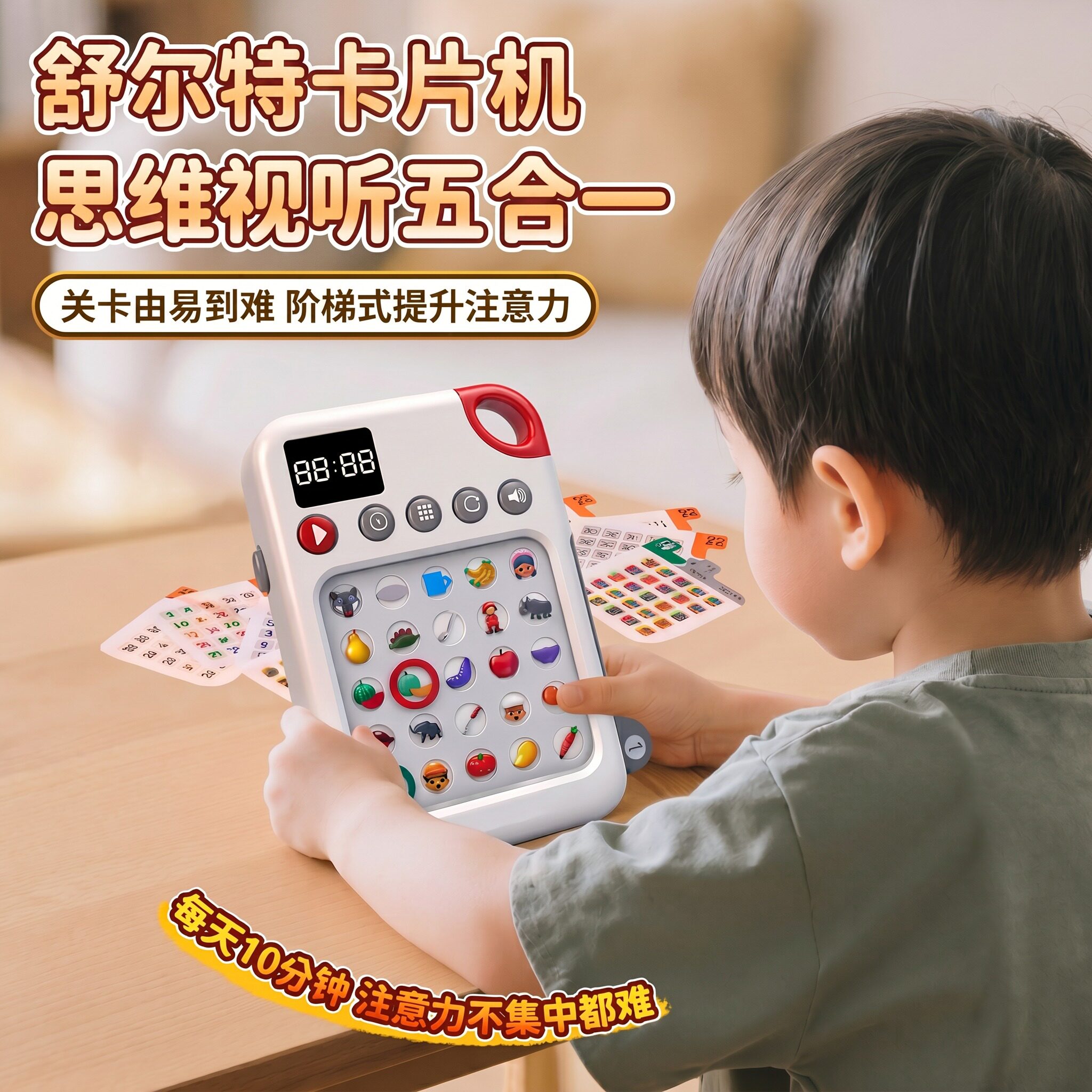 舒尔特儿童益智卡片机专注力玩具