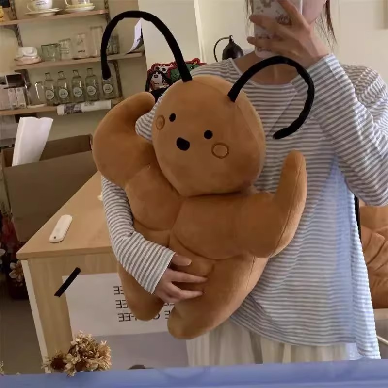 肌肉小强毛绒玩具创意公仔