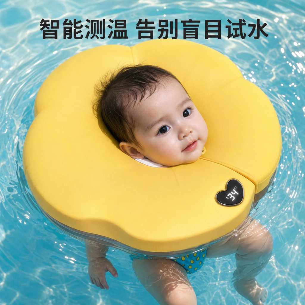 婴儿家用免充气防侧翻游泳圈