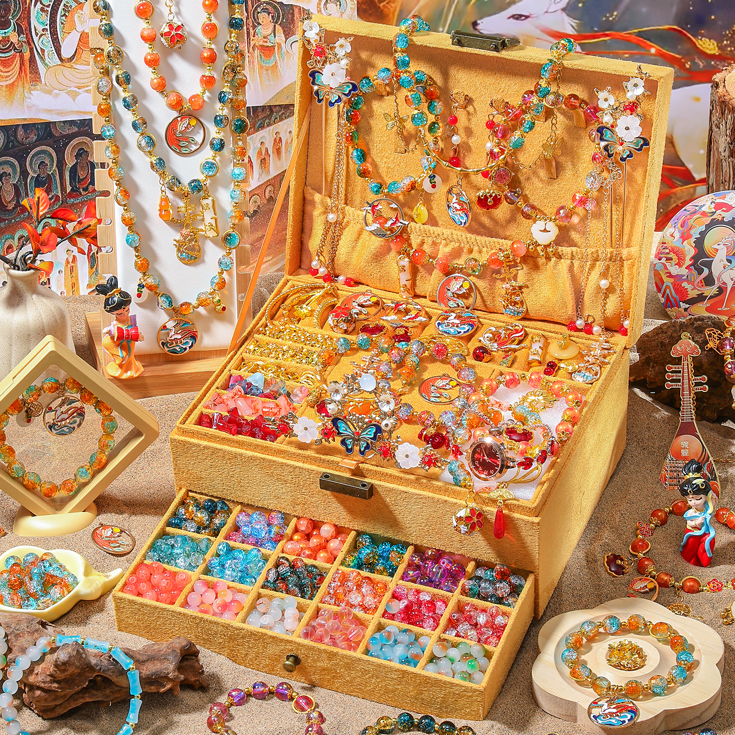 敦煌飞天古风串珠礼盒