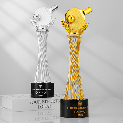 乒乓球水晶奖杯定制定做奖牌体育团体比赛冠军运动会金牌金属学校