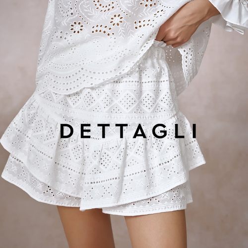 Dettagli/迪塔莉春夏白色系荷叶边裙裤