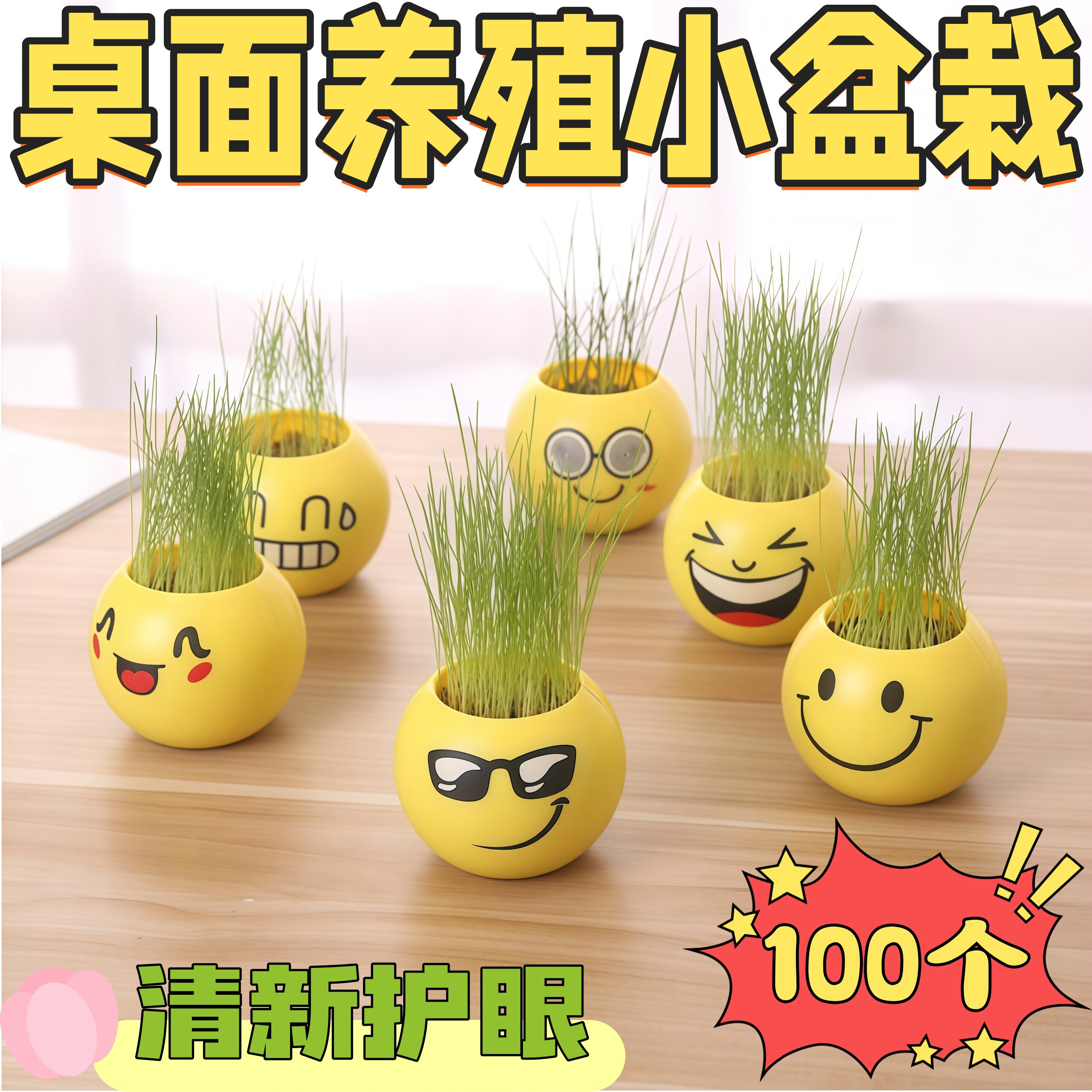 表情植物盆栽护眼奖励学生礼物