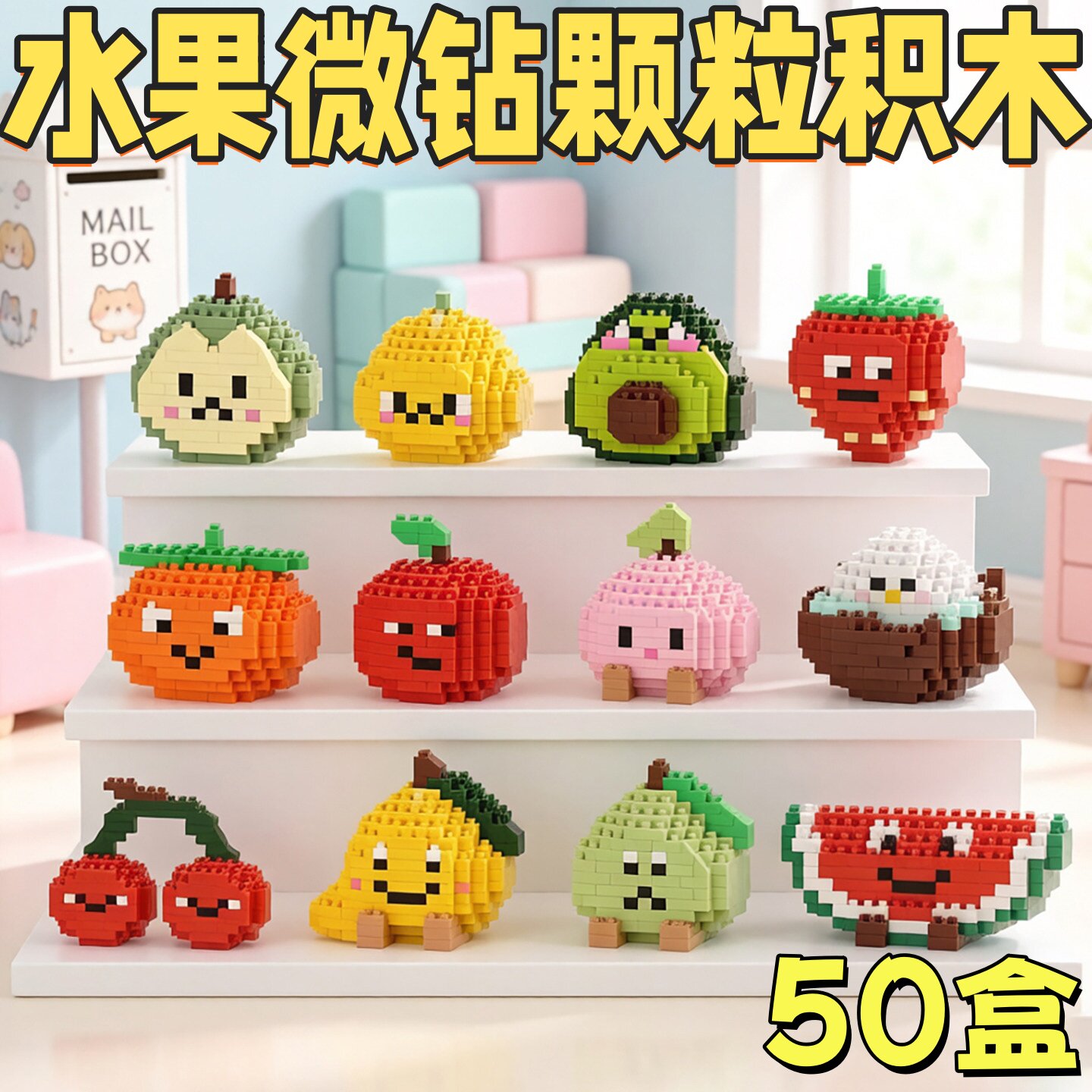 微钻颗粒积木益智生日礼物
