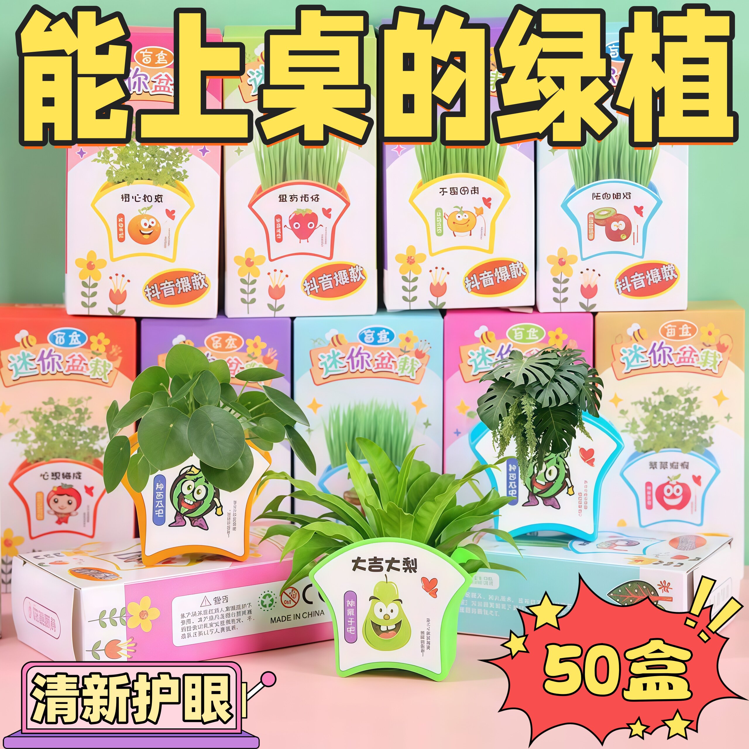 开学季儿童迷你盆栽盲盒礼物图片