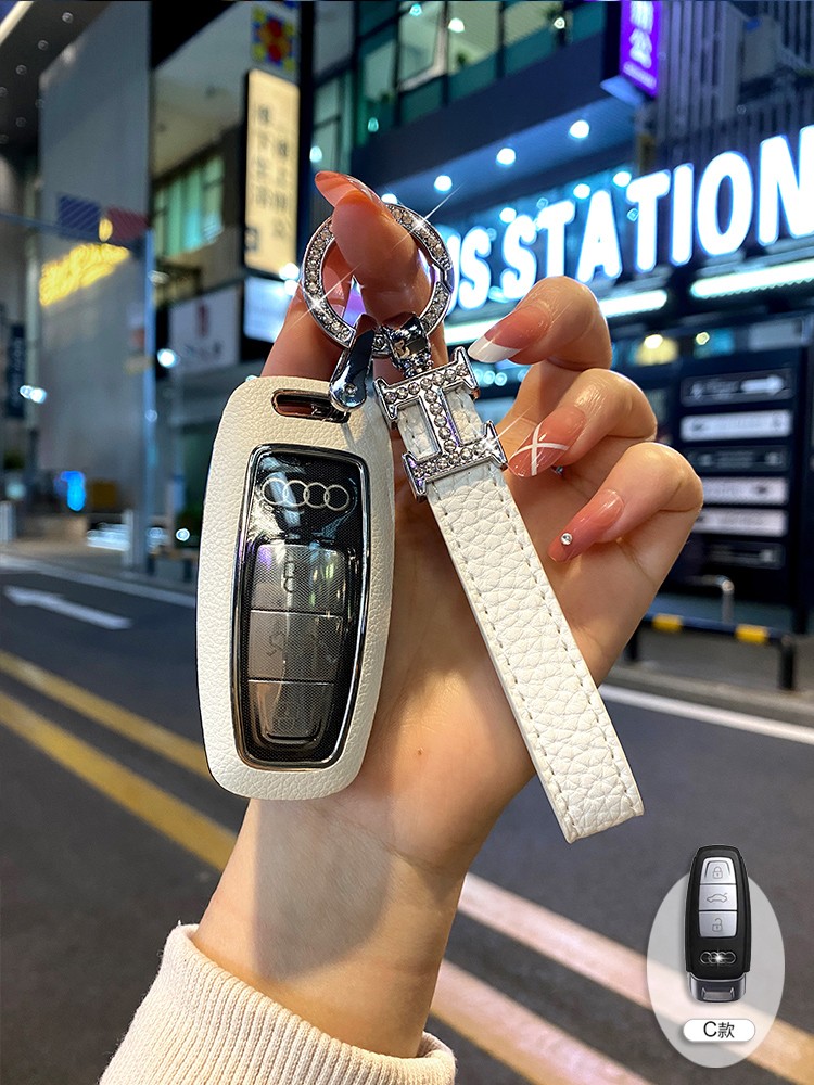 适用奥迪A6L钥匙新款真皮
