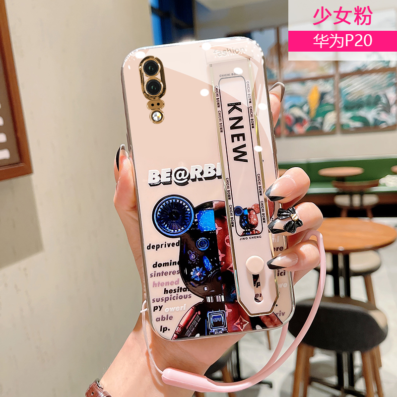 华为p20手机壳新款,华为p20pro翻盖手机套 华为p20手机壳暴力熊新款卡通腕带p20pro保护套卡通p20个性原创p20pro