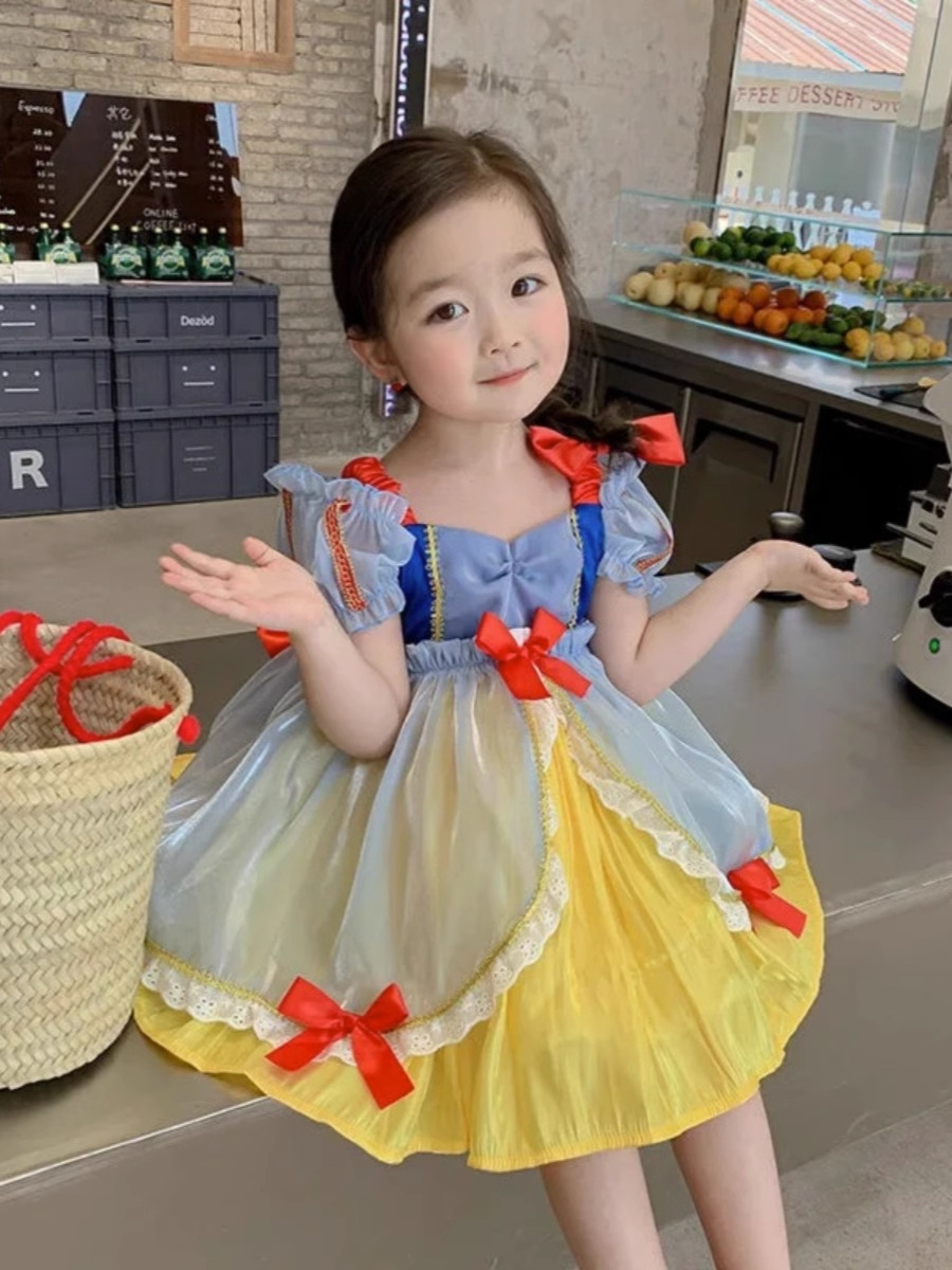 女童洛丽塔白雪公主裙夏款儿童表演服女孩周岁生日蓬蓬礼服连衣裙