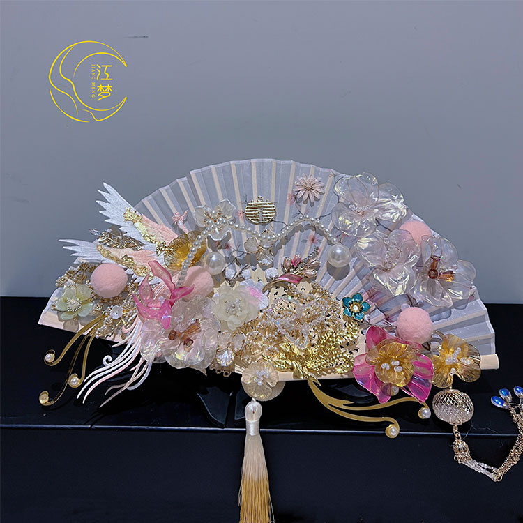 [出水芙蓉]艺术团扇折扇