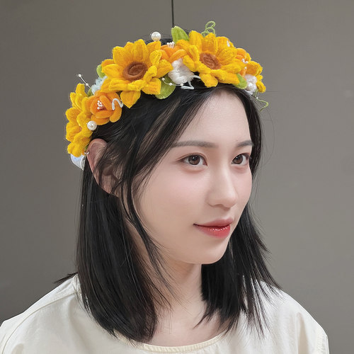 花环头饰扭扭棒花束手工发饰diy材料送闺蜜朋友礼物精美拍照拍照