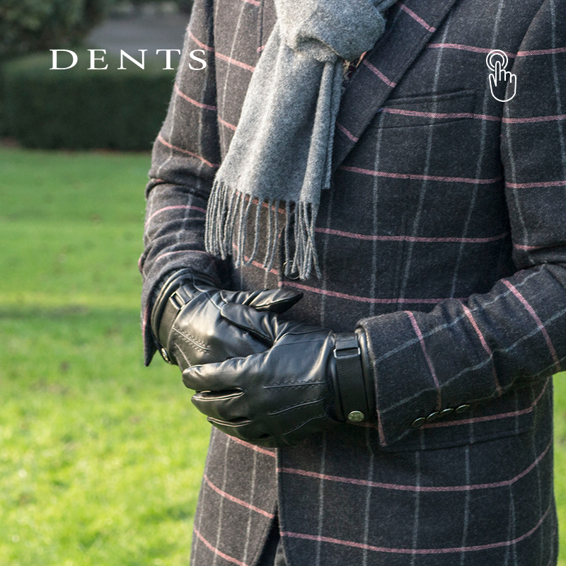 DENTS羊毛内里毛羊皮可触屏手套