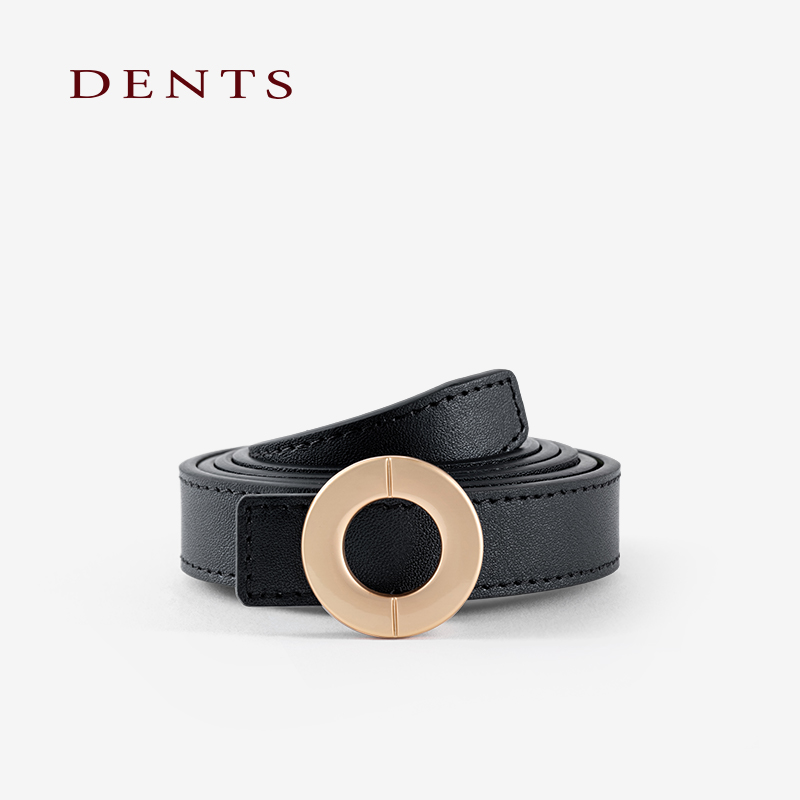 DENTS女士真皮复古细腰带皮带