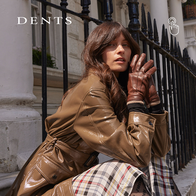 【可触屏升级款】DENTS 毛羊皮羊毛女士手套7-1135