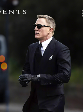 007邦德款触屏|DENTS骑行机车款单里防护毛羊皮男士手套15-1129