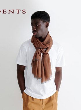 新年礼赠|DENTS苏格兰 四季款轻盈单纱羊绒宽版围巾披肩EDING礼盒