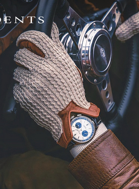 高尔夫系列|DENTS针织拼羊皮双面防滑运动男士手套 5-1050礼盒