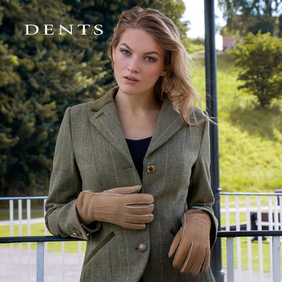 DENTS羊绒内里女士羔羊皮手套