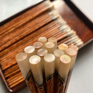 波浪纹椰木筷子红木筷天然实木圆头餐具筷子防滑东南亚手工筷