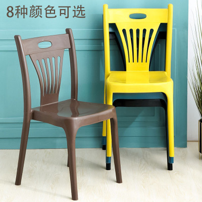 L&加厚塑料靠背椅大排档餐椅饭店椅家用户外沙滩成人快餐厅胶椅凳