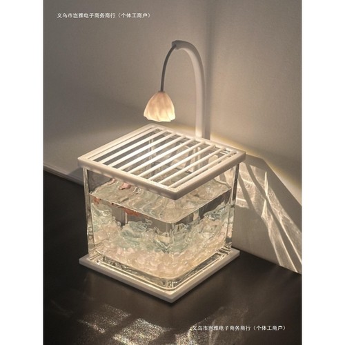 桌面家的摆件小型快递10鱼缸玻璃缸新超白斗鱼装饰个0